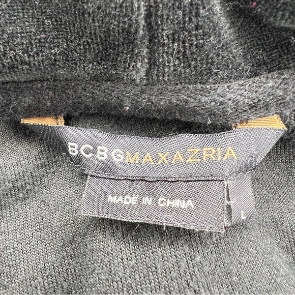 Large Y2k BCBG Maxazria Black Velour Gold Print Hardware Vintage - Picture 7 of 10